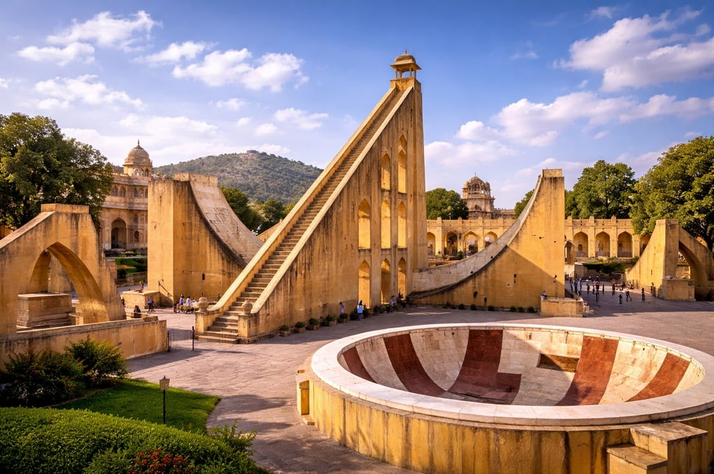 Jantar Mantar at dusk in Jaipur
