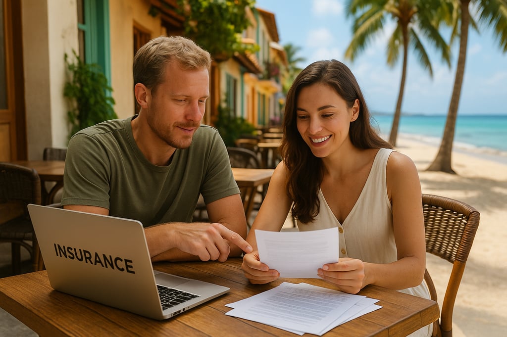a man and woman sitting at a table with papers
