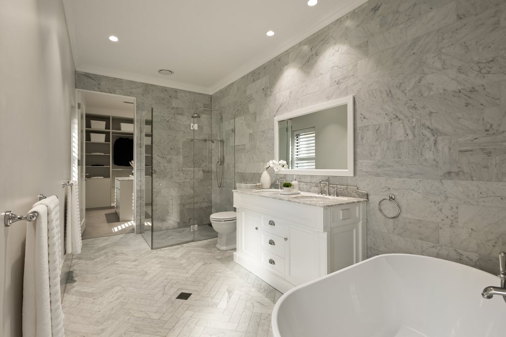 salle de bain, baignoire, douche, luxe, élégance