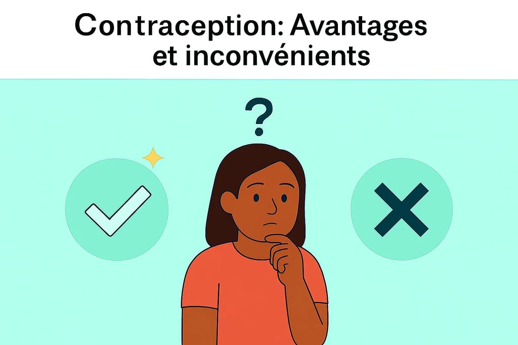 Femme hésitante entre les avantages et inconvénients de la contraception, recherchesante.com