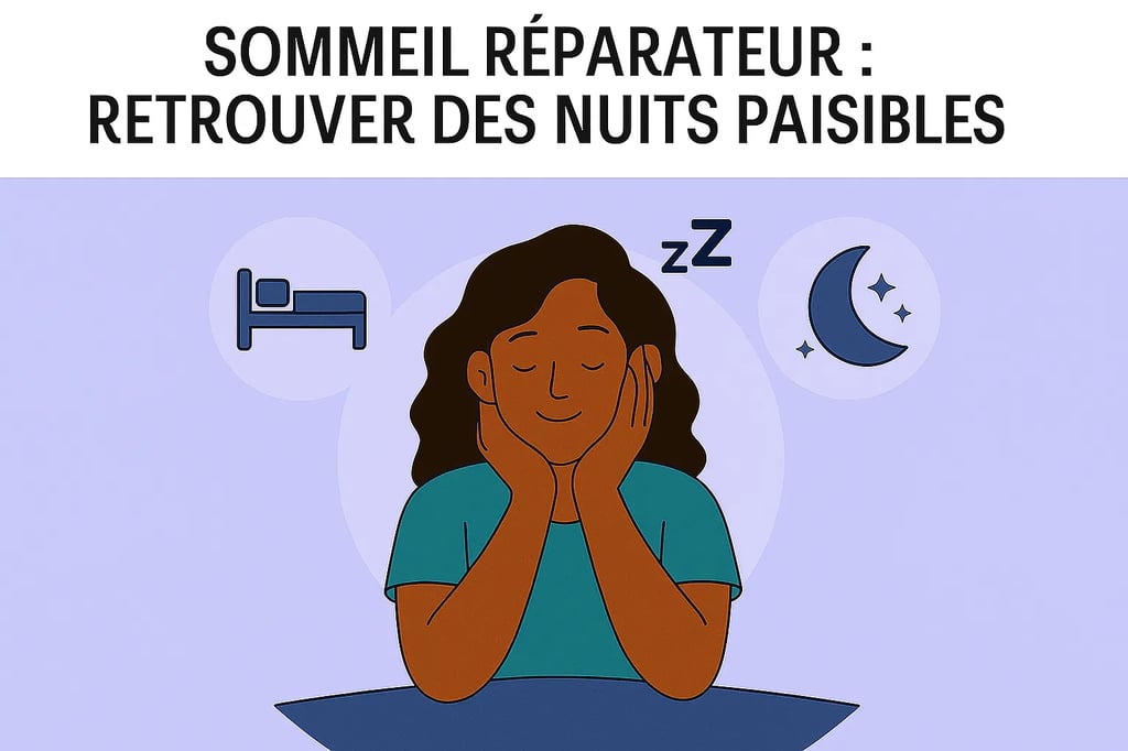 illustration d'une personne dormant paisiblement ,symbole d'un sommeil réparateur et bénéfique pour la sante, recherchesante.
