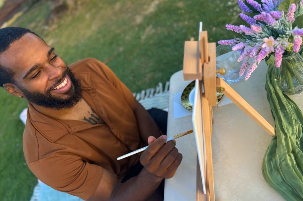 Painting on the beach, painting date
