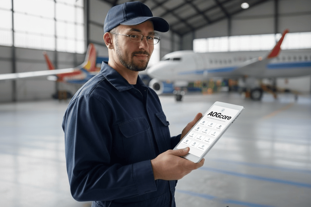 AOG CORE aircraft on ground maintenance electronic logbook experience