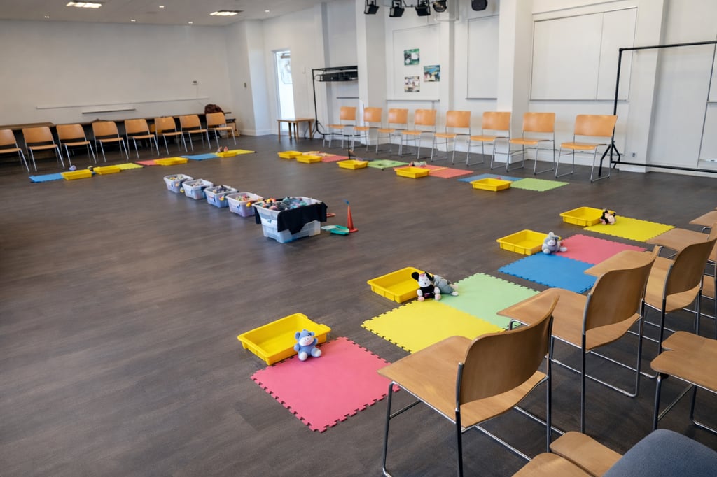 The Musical Box baby and toddler music group flyer showing sessions in Elmdon and Clavering near Saffron Walden.