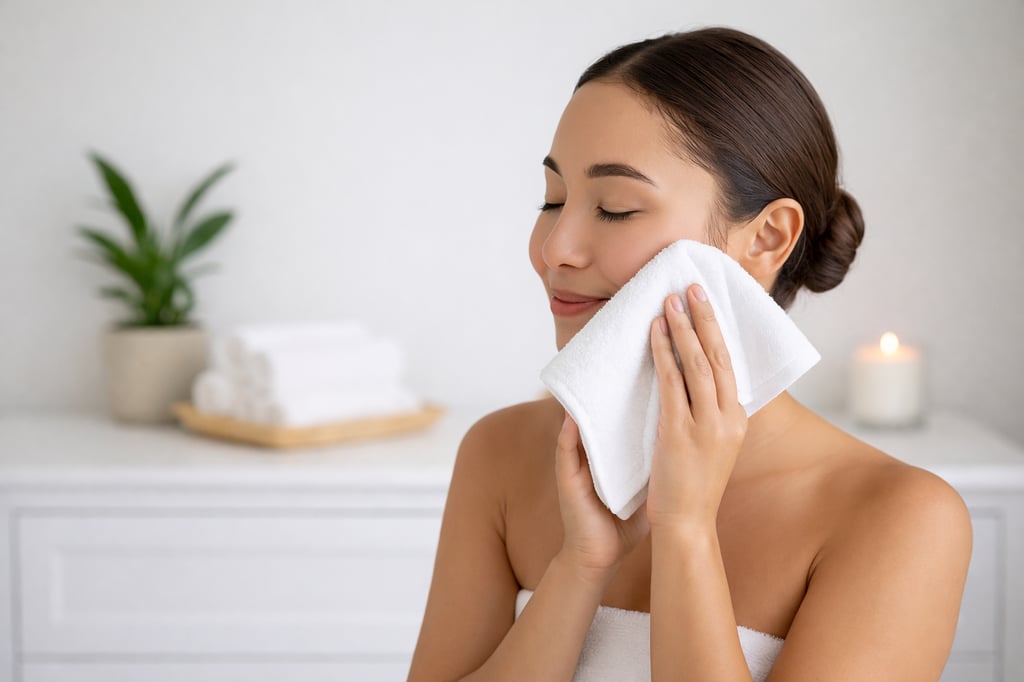 Soft cotton face towels for spa and salon
