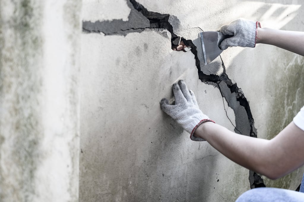 Concrete crack repair and resurfacing service for damaged concrete surface