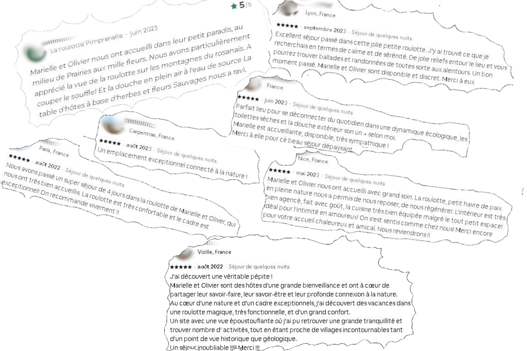 Témoignages de nos visiteurs.