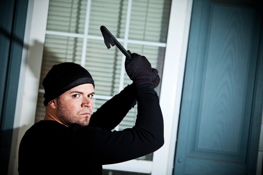 Forced‑entry attempt at a window, demonstrating why professional alarm protection is essential