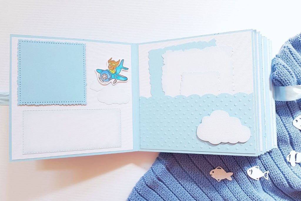 Handmade Summer Birthday Album Idea, Album Pages Layout Ideas
