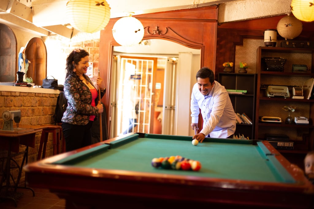 Lago de Tota, Laguna de Tota, Refugio Génesis, sala de juegos, billar, ping pong, bar