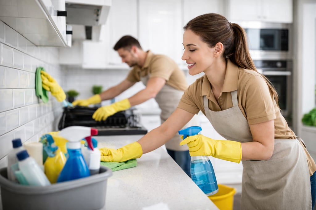 MaidsElite cleaner performing deep house cleaning service