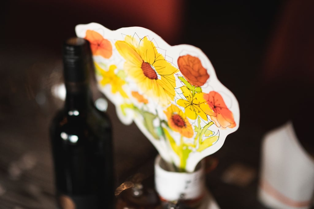 painted flower table decoration