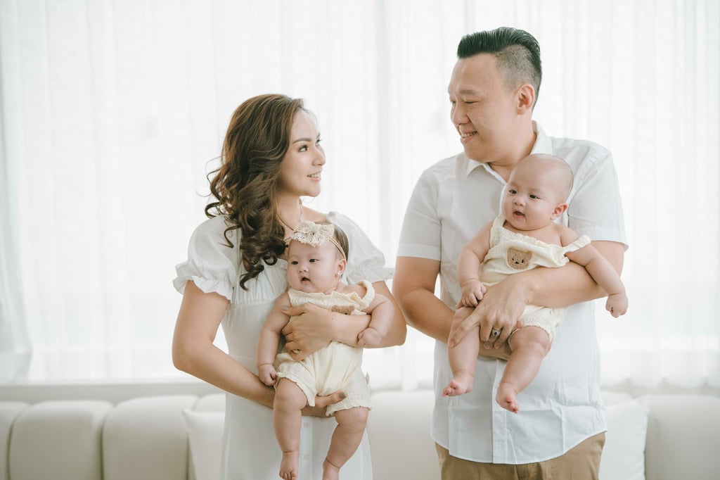 candid family moment in private villa in Canggu Bali