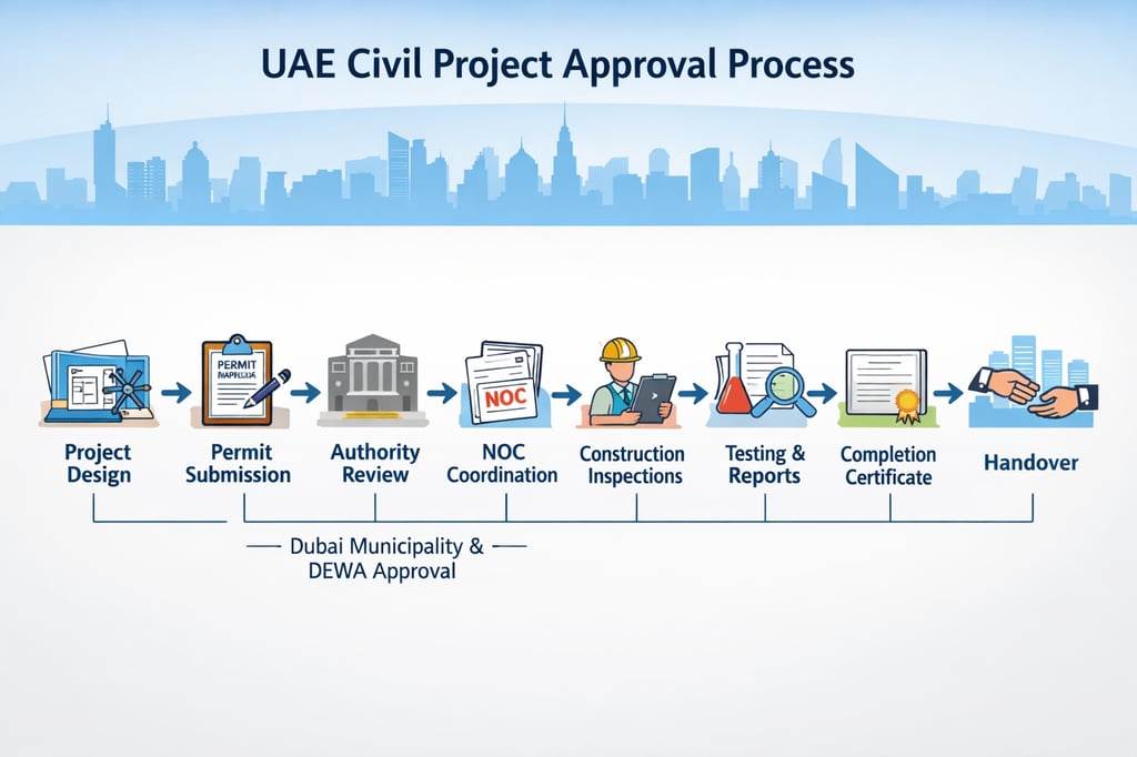 uae civil project approval process