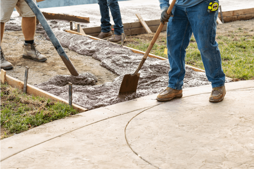 concrete walkway installation
