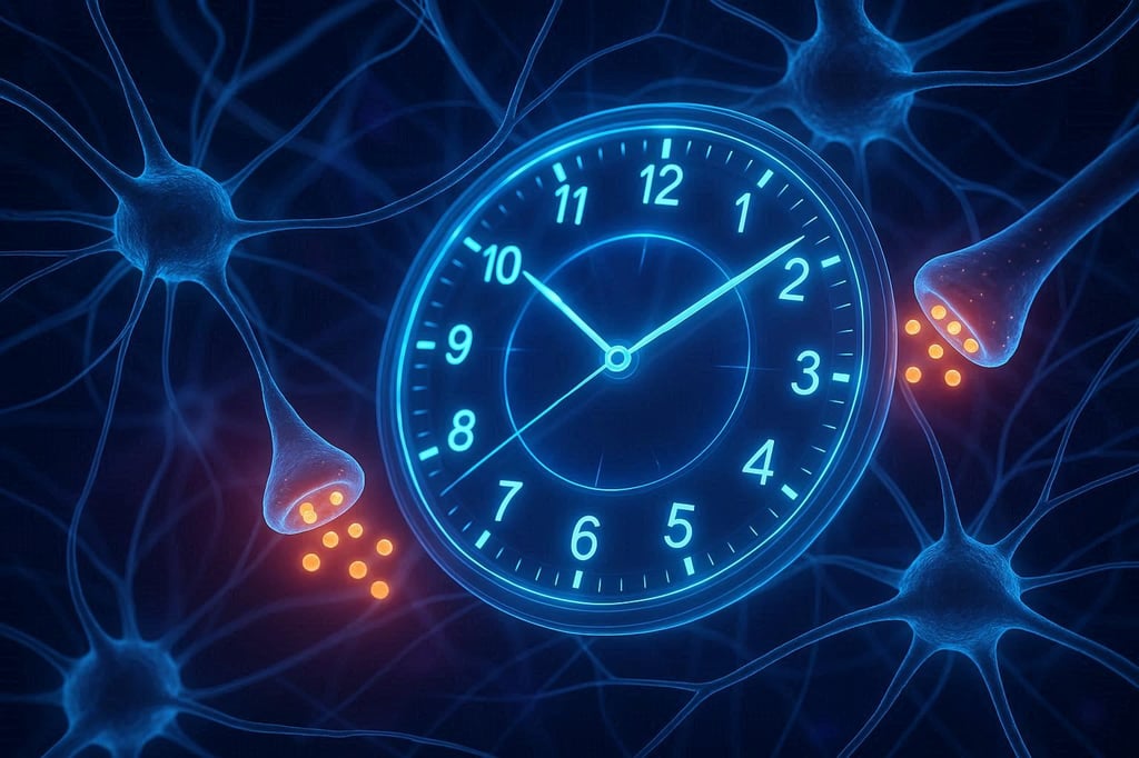 Nervenzellen mit Uhr - Symbol für Nervensystemkompetenz