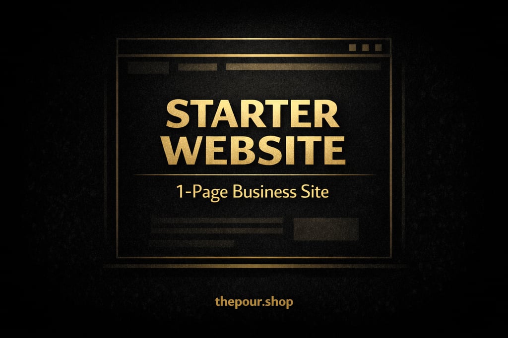 Starter website service showing simple site used to launch hospitality business online presence