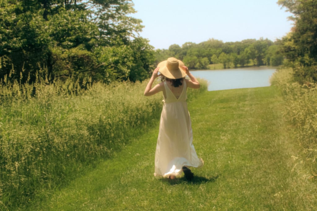high school graduate dreamy senior portrait at golden hour at crockett park, midland virginia