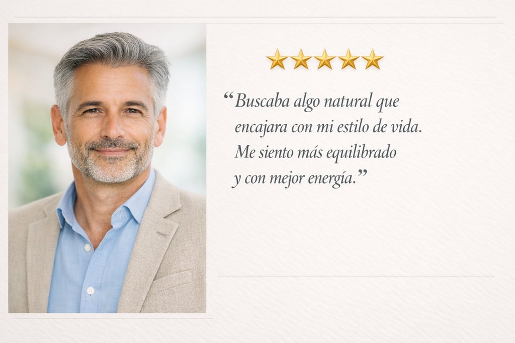 Perfil de usuario español compartiendo su experiencia positiva con resultados reales.