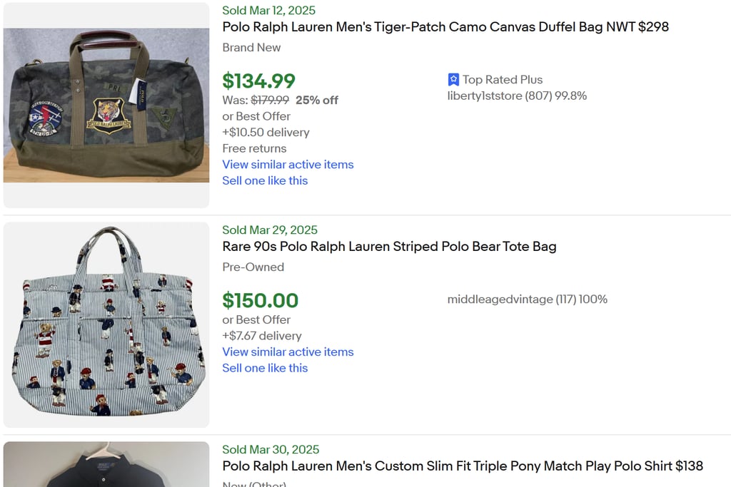 vintage ralph laren polo sold on ebay