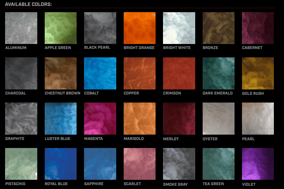 Epoxy metallic floor colors