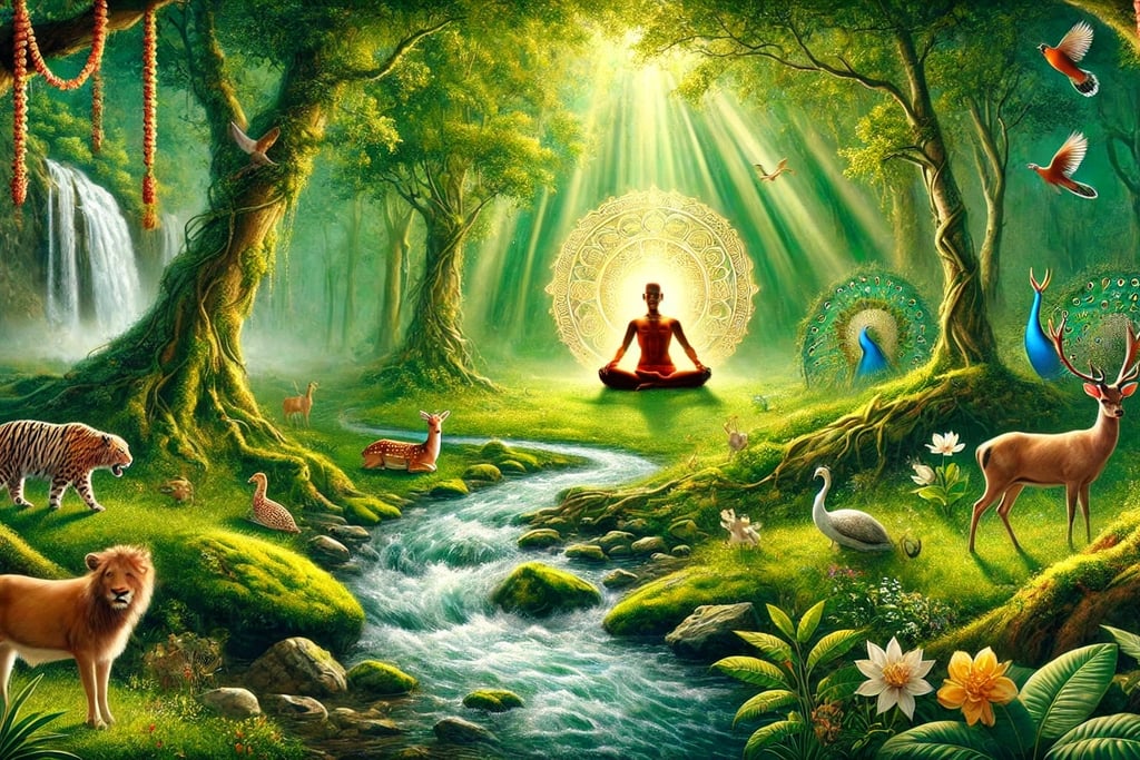 equilíbrio, unidade e espiritualidade profunda conectada ao Todo