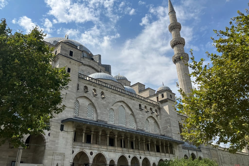 Outside Suleymaniye Mosque in Istanbul
