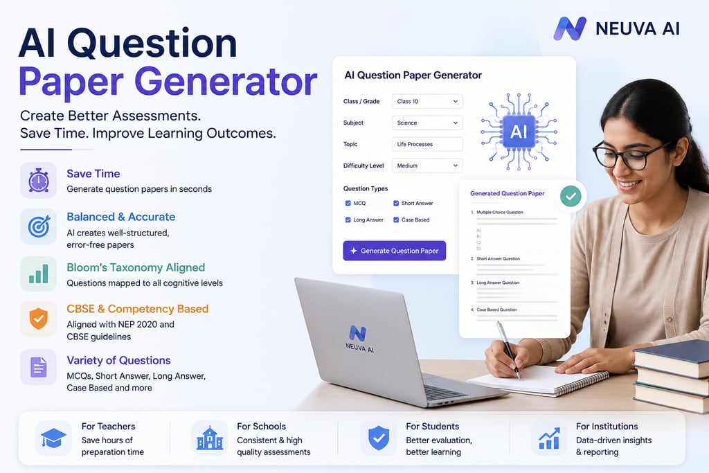 AI Question Paper Generator helping teachers create competency-based assessments aligned with Bloom’
