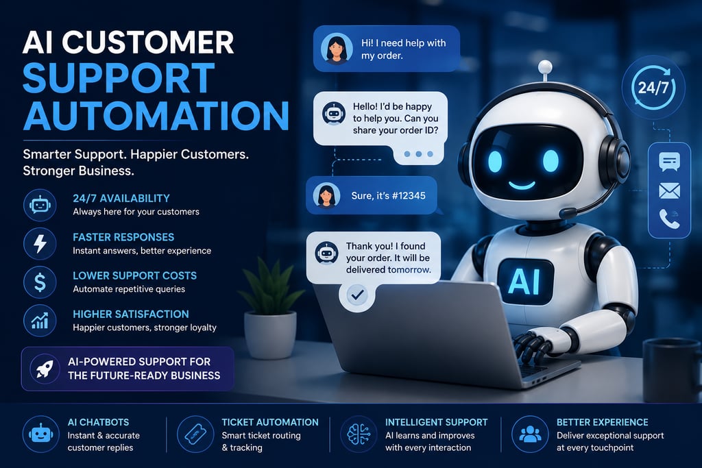 AI Customer Support Automation 24/7 Support • Faster Responses • Better Customer Experience