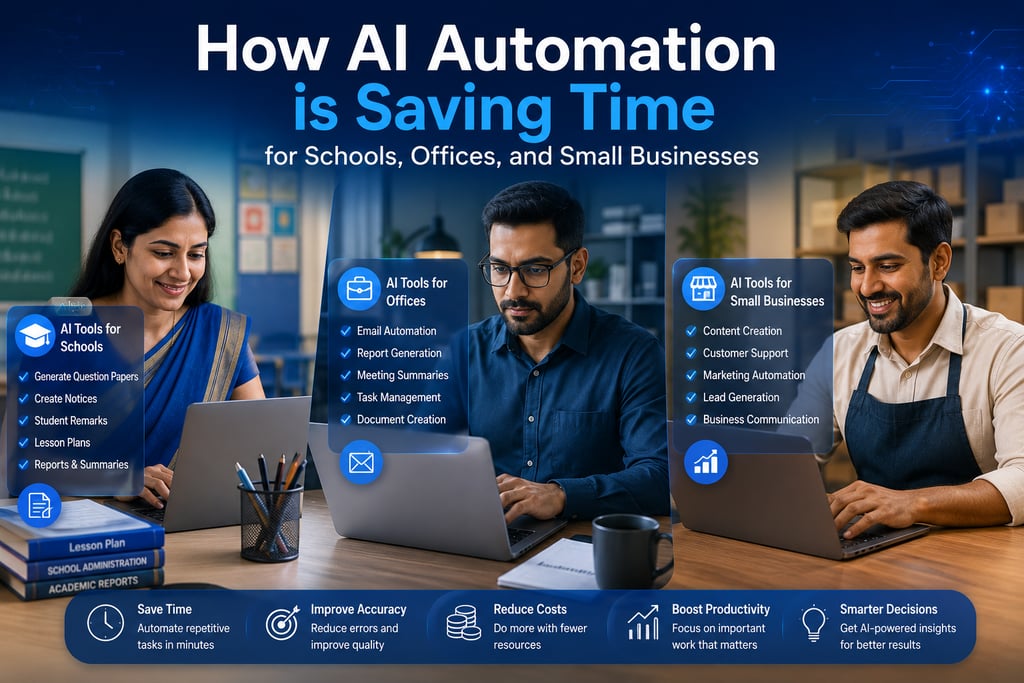 How AI Automation is Saving Time for Schools, Offices, and Small Businesses