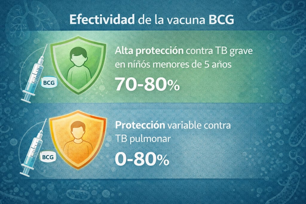 Diagrama de efectividad de la vacuna BCG en niños versus adultos