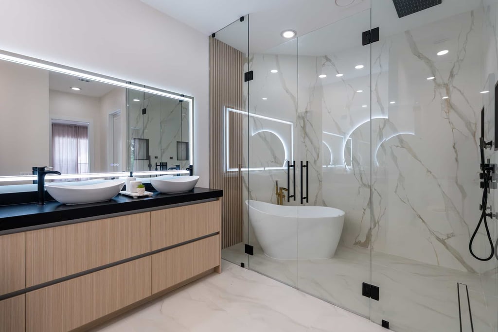 Full Bathroom Remodeling with Countertop, Cabinets and Showering