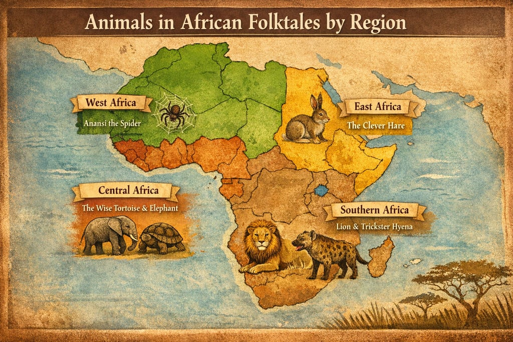 African folktale animals by region