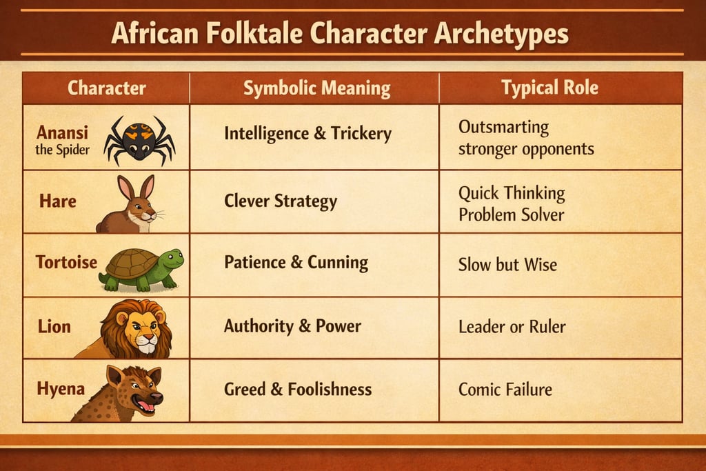 african folktale character archetypes infographic