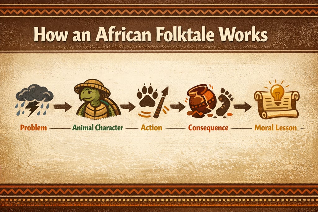African folktale storytelling stages