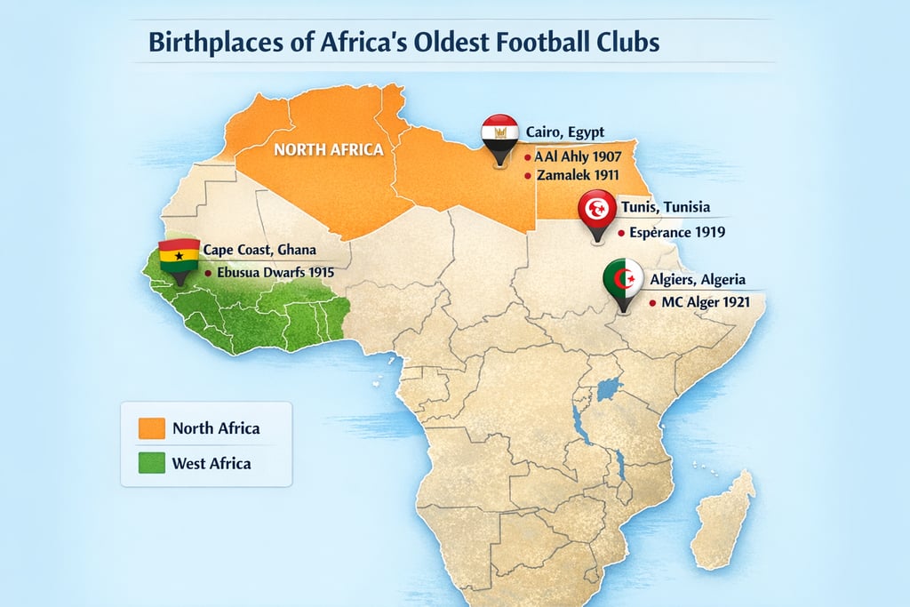 bithplaces of africa oldest football clubs