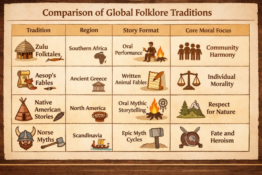 global folklore traditions comparison