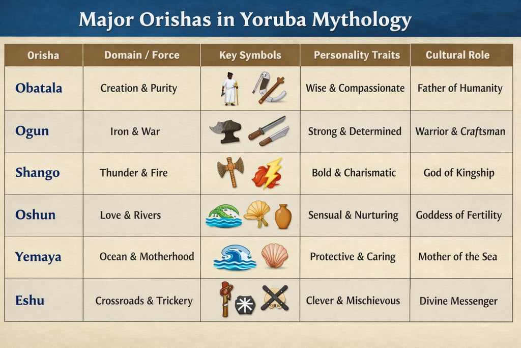 major orishas in yoruba mythology