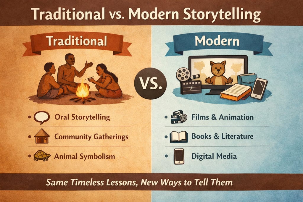 Traditional versus modern storytelling comparison