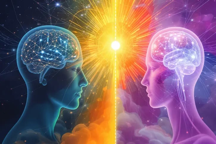 Authentic illustration of speaking your truth without filter, shifting from defense to calm presence and real connection