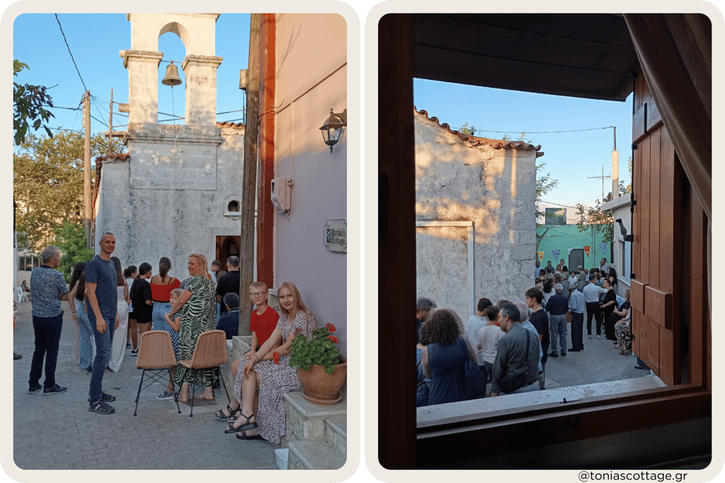 Guests of Tonia's Cottage watching Alagni village celebration