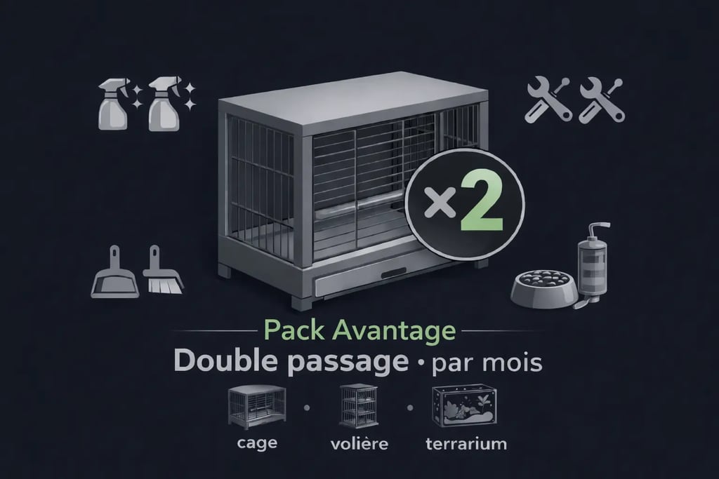 infographie du pack avantage la vie sans crotte qui inclus deux nettoyages par mois