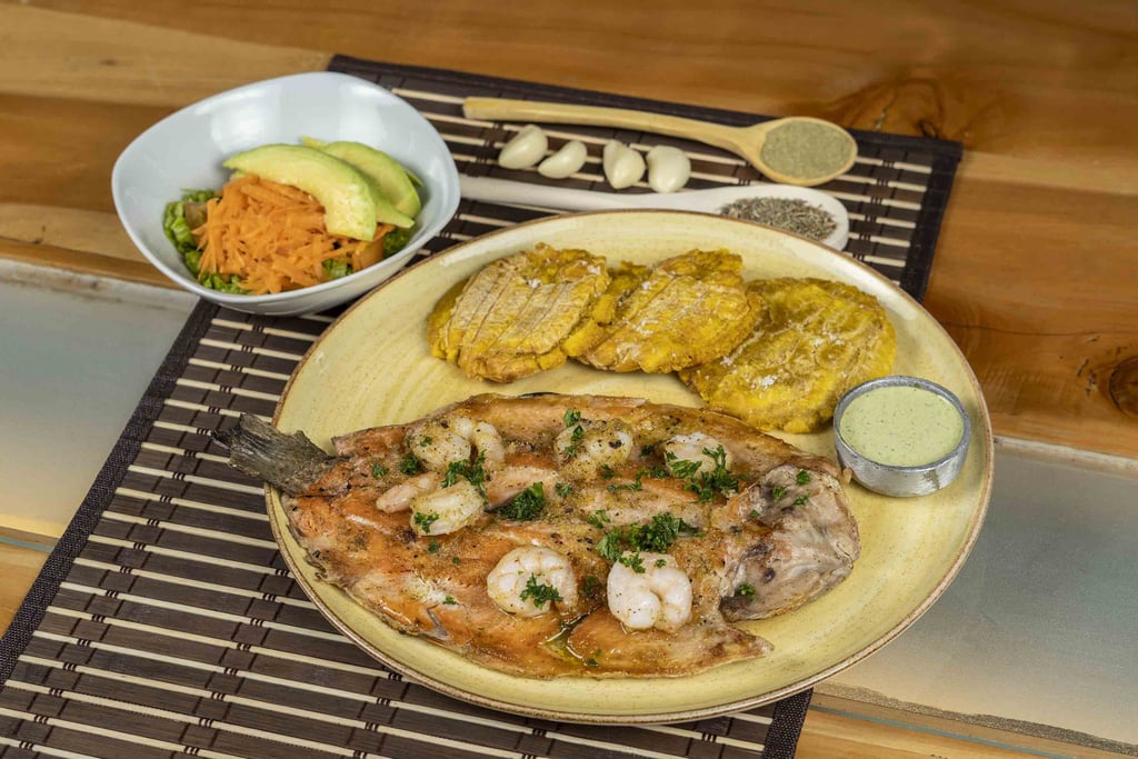 Trucha con camarones en Kabú Café Restaurante Calarcá Quindío