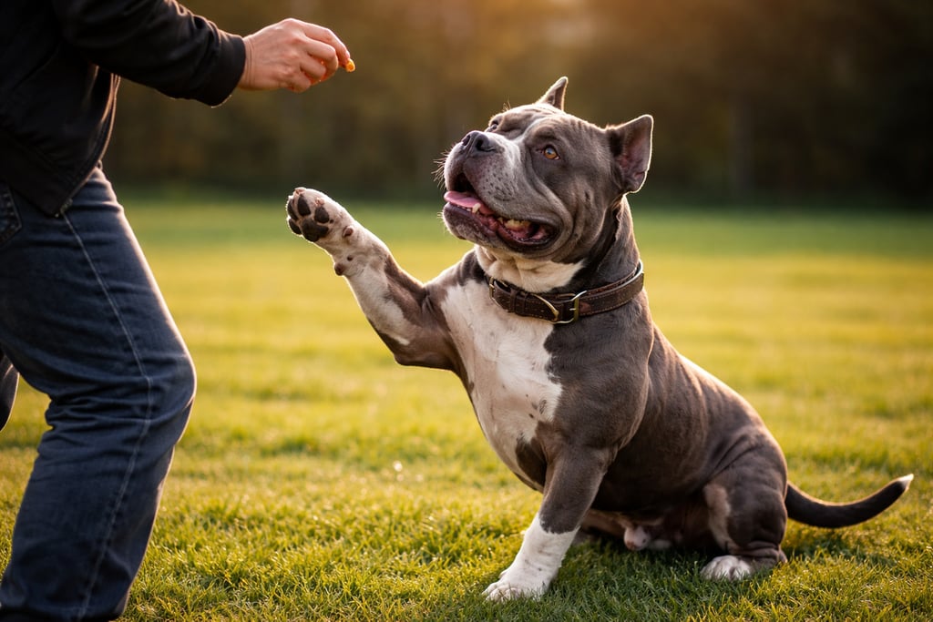 american bully in dog training