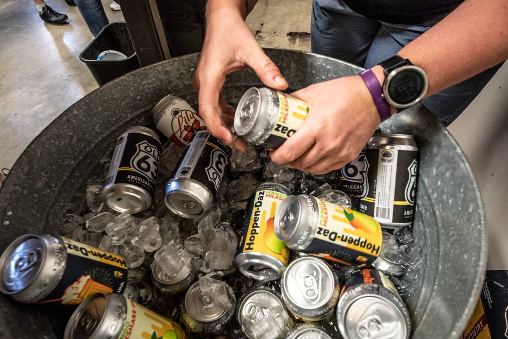 Large tin full of ice and beer
