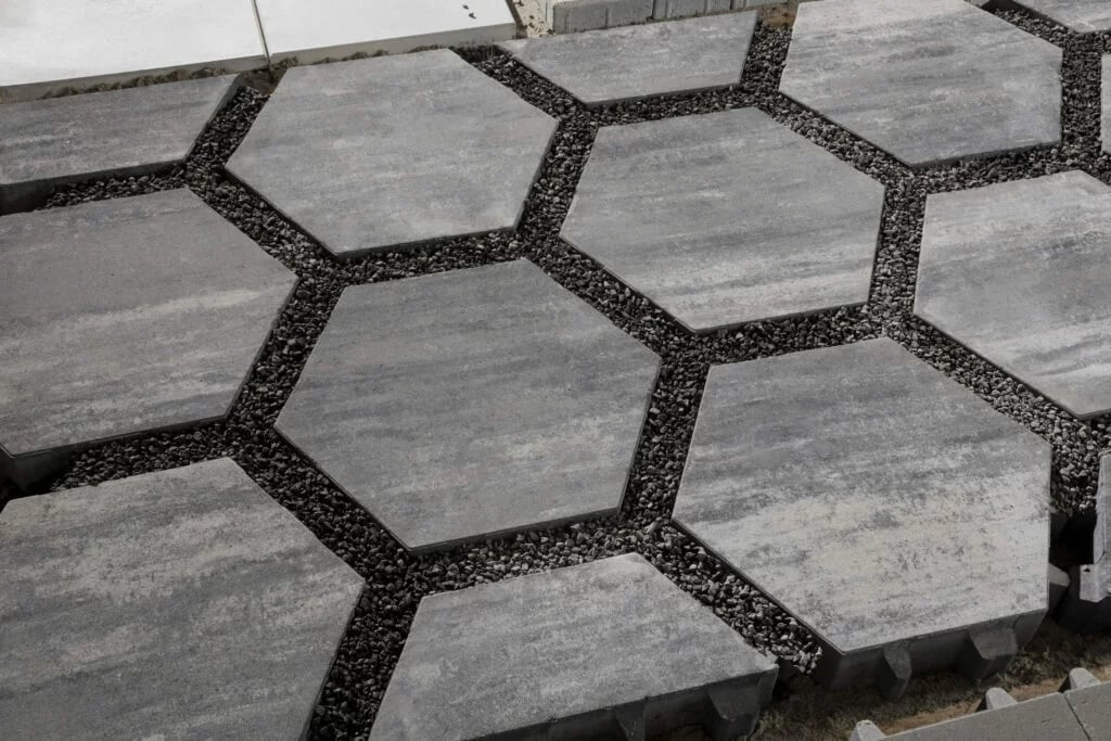 Hexagon tipo eko trinkelės