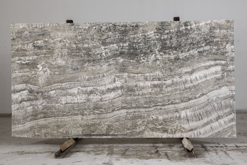 Silver Travertine Slabs