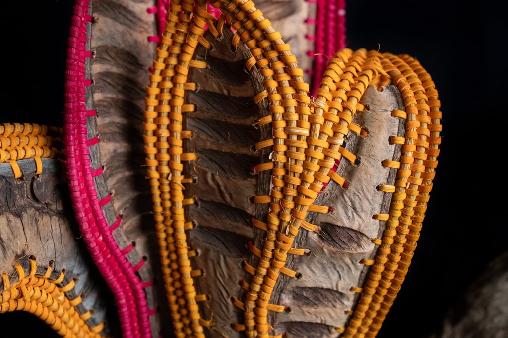 Magic Hour, 2026, cane, reed, driftwood, framboyan pods