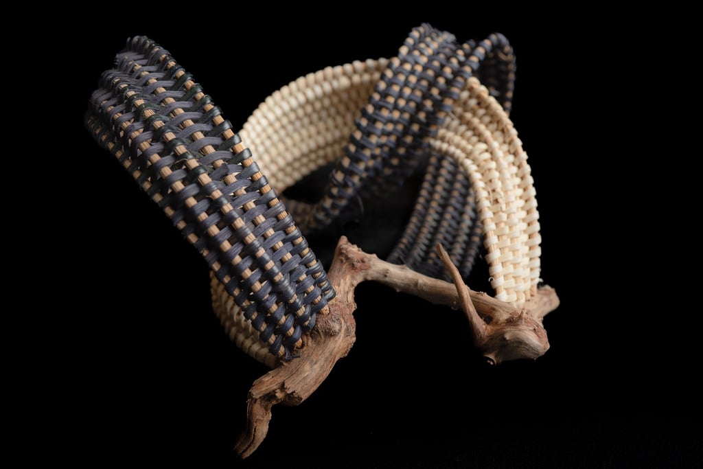 Not Nice III, 2023, cane, reed, manzanita