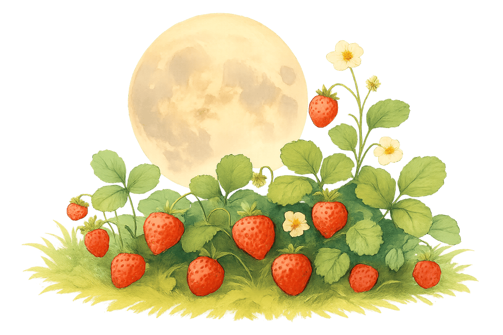 full moon over a strawberry patch spellboundandstunning.com